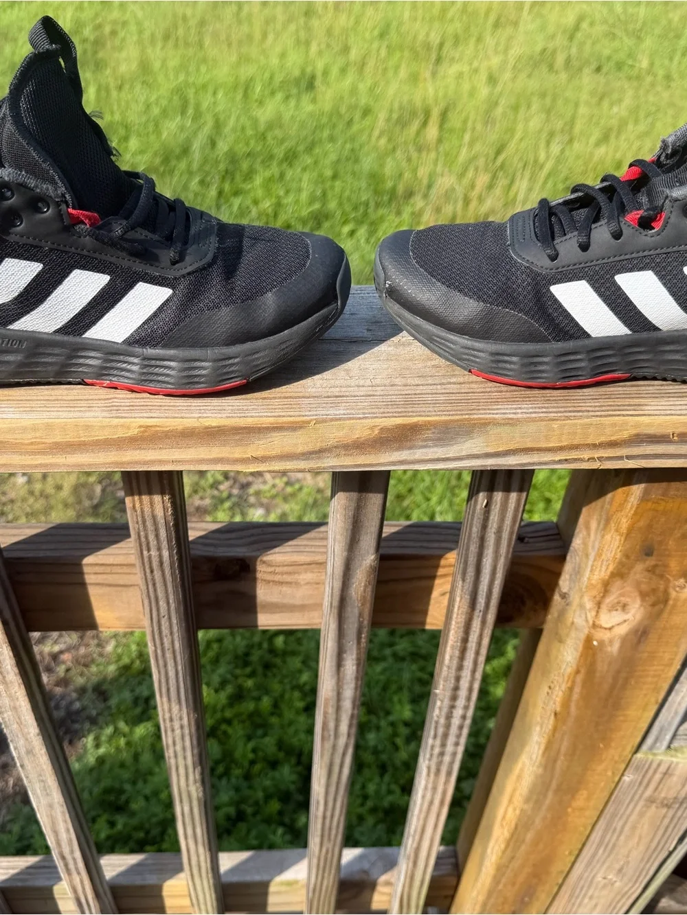 Adidas Lightmotion Kids Athletic Sneakers Size 3 Black Red White